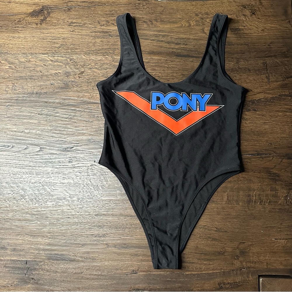 Forever 21 Pony Swimsuit Black One Piece Size M